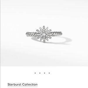 David Yurman - Silver Diamond Starburst Ring - 6